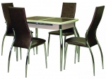 Столы обеденные «Женева», стулья «Милано» с высокой спинкой